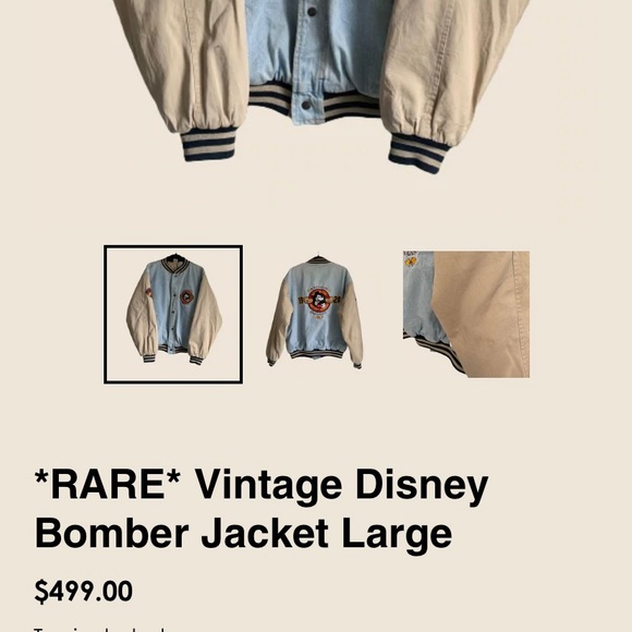 RARE VINTAGE DISNEY BOMBER JACKET #bomberjacket - Picture 8 of 8